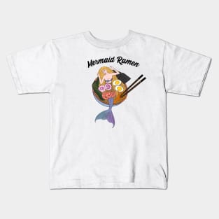 Cute Asian mermaid ramen Kids T-Shirt